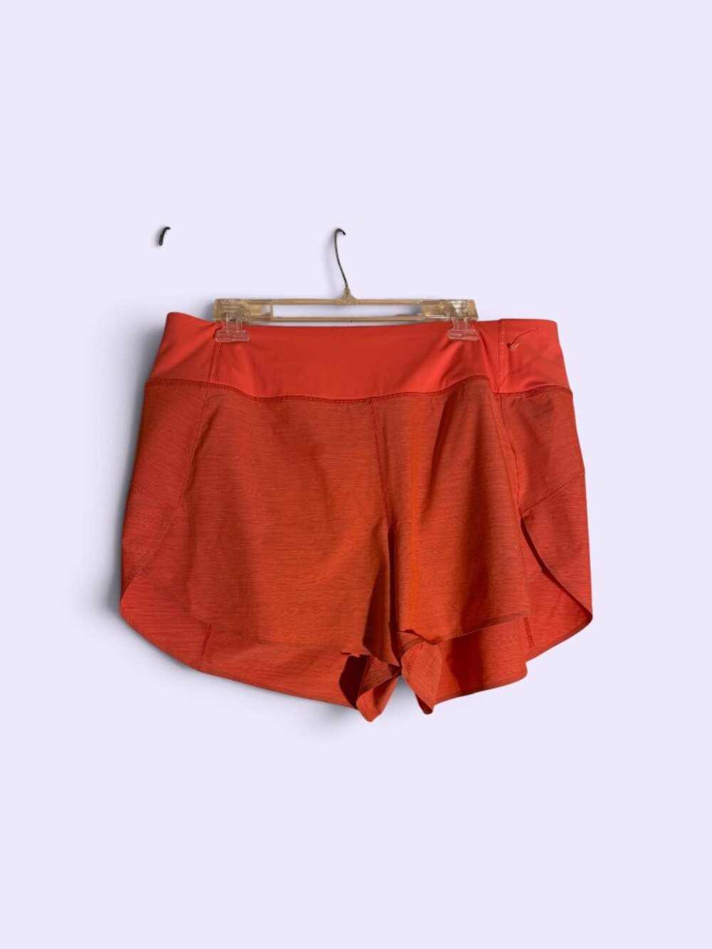 NWOT Athleta Run With It Textured Space dye 3.5" Orange Short Sz 1X